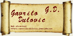 Gavrilo Dulović vizit kartica